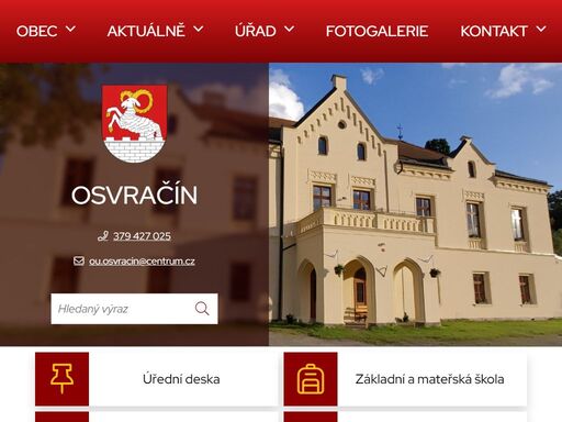oficiální stránky obce osvračín
