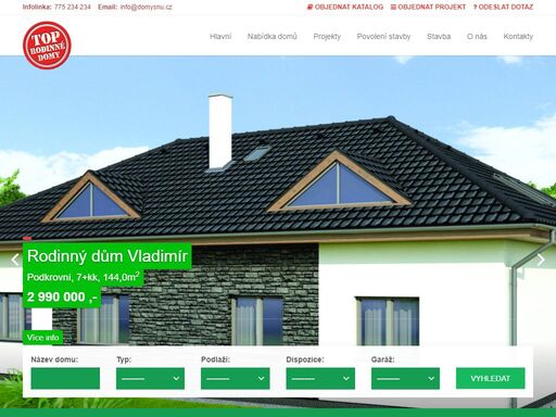 prohlédněte si naši rozsáhlou nabídku rodinných domů. nabízíme vám přes 490 projektových řešení. pokud si nevyberete, vypracujeme vám projekt na míru.