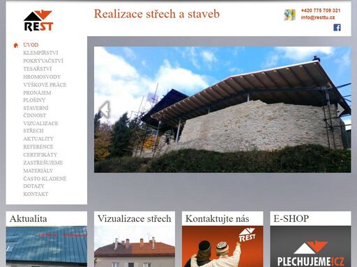 rekonstrukce střech a staveb rest trutnov. klempířské, pokrývačské, tesařské a stavební práce v trutnově a okolí.