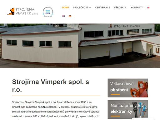 strojírna vimperk spol. s r. o. – velkosériové obrábění a montáže průmyslové techniky. dodáváme obráběné díly pro významné světové výrobce. kontaktujte nás!