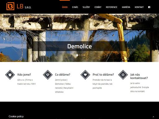 lb s.r.o., zemní práce, demolice, stavební práce, doprava a přeprava, recyklace