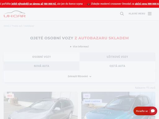vyberte si z naší nabídky ojetých vozů. ?? pro ještě výhodnější koupi auta můžete využít i nabídky prodeje vašeho starého vozu na protiúčet. ?