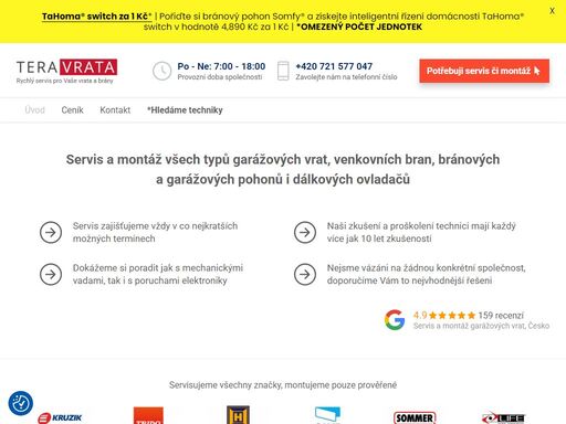 servisy zajišťujeme vždy v nejkratších možných termínech. kontaktujte nás na telefoním čísle +420 721 577 047 a obratem se domluvíme na dalším postupu.