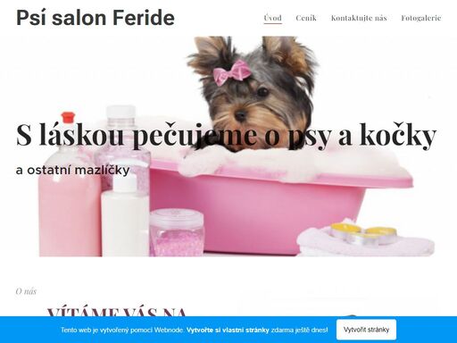 vítáme vás na stránkách psího salonu feride