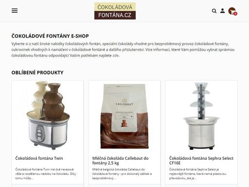 čokoládové fontány - široký sortiment čokoládových fontán, čokoláda do fontány a další příslušenství. čokoládová fontána - servis a náhradní díly.