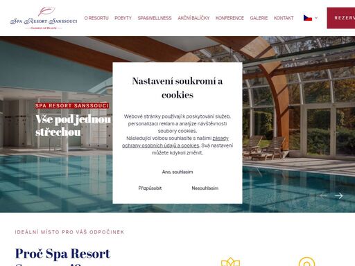 spa resort sanssouci uprostřed zeleně v blízkosti centra karlových varů.3 budovy - blue a green house, balneocentrum-villa mercedes.vše pod jednou střechou