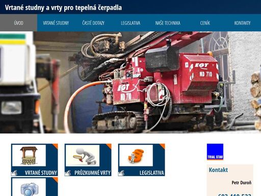 zde najdete vše pro vrtané studny, nejčastější dotazy k vrtaní studní. dále pak vrty pro tepelná čerpadla a zemní kolektory, průzkumné vrty. informace k oprávnění provádět vrtací práce. vyobrazení vrtací techniky. fotogalerie - foto a videa vrtaných studní a vrtacích prací. ceník pro vrtané studny. ceník vrtů pro tepelná čerpadla.