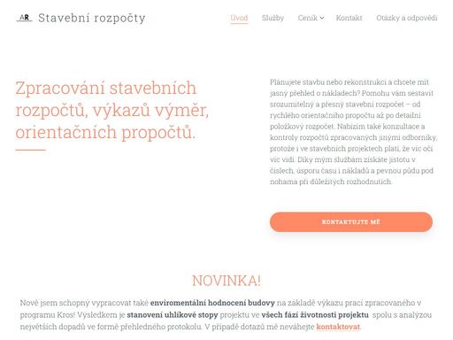nabízím profesionální položkové rozpočty, orientační kalkulace staveb, konzultace záměrů a kontrolu stavebních rozpočtů. orientační propočet a položkový rozpočet rodinných domů, bytových domů a dalších staveb.