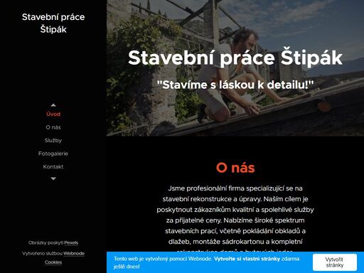 jsme profesionální firma specializující se na stavební rekonstrukce a úpravy. naším cílem je poskytnout zákazníkům kvalitní a spolehlivé služby za přijatelné ceny. nabízíme široké spektrum stavebních prací, včetně pokládání obkladů a dlažeb, montáže sádrokartonu a kompletní rekonstrukce domů a bytových jader.