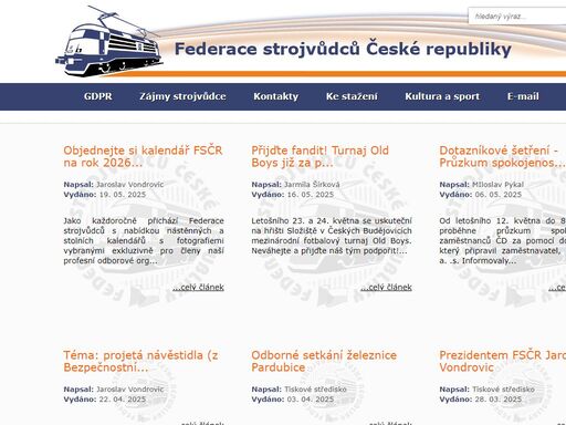 oficiální webové stránky federace strojvůdců české republiky.