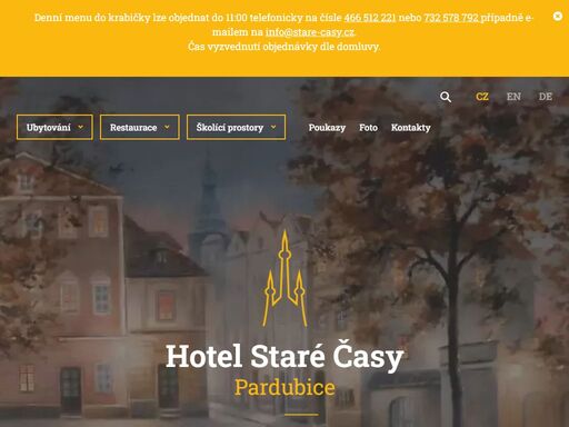 využijte služeb pardubického hotelu staré časy s příjemným ubytováním a vlastní restaurací. užijte si vynikající kuchyni a příjemné prostředí.