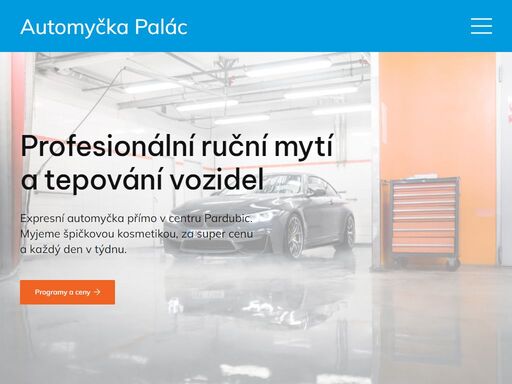 expresní automyčka v garážích paláce pardubice. mytí vozidel, vysávání, tepování - kompletní péče špičkovou autokosmetikou. každý den v týdnu.