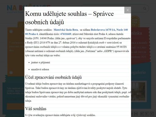 mateřská školka mš na bučance - v centru prahy, obklopená zelení