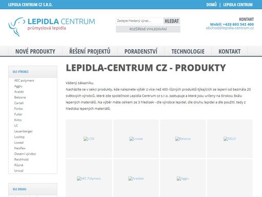 společnost lepidla centrum cz, s.r.o., patří k významným distributorům průmyslových lepidel na českém a slovenském trhu. nabízíme distribuci průmyslových lepidel od významných světových výrobců, které v čr zastupujeme.