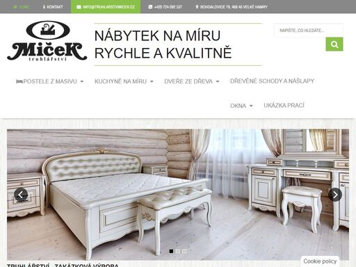 výroba nábytku z masivu z vlastního dřeva. postele, skříně, komody, kuchyně na míru, dveře, okna, repliky, restaurování starožitného nábytku a další.