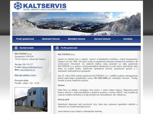 společnost kaltservis, s.r.o. prodej, montáž a servis chladícíh zařízení.