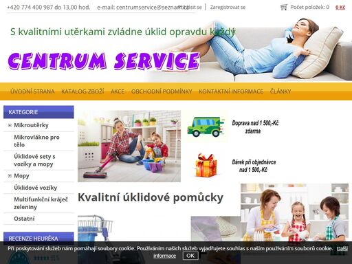 prodej kvalitního mikrovlákna, mopů a úklidových vozíků.
