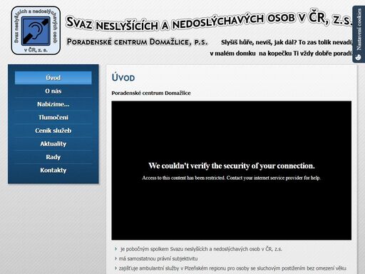 svaz neslyšících a nedoslýchavých v čr, poradenské centrum domažlice, kompenzační pomůcky