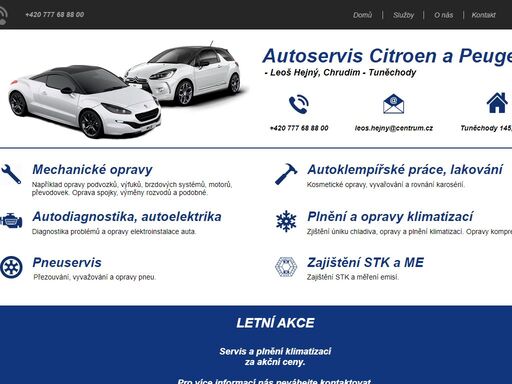 autoservis citroen a peugeot chrudim - leoš hejný. kompletní opravy vozidel všech značek a pneuservis.