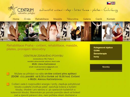centrum zdravého pohybu praha zajišťuje rehabilitace, cvičení jako jóga, pilates, dále akupunktura, pronájem tělocvičny - to vše v lokalitě praha.