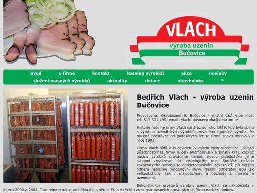 bedřich vlach výroba uzenin bučovice | uzenářství, masná výroba, značková kvalita, speciality, uzená masa