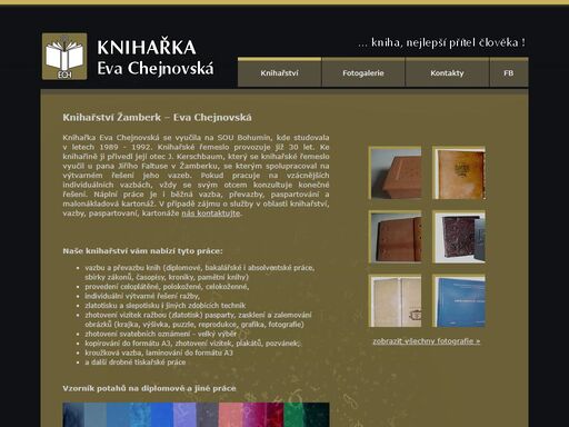 knihařství žamberk - vazba knih, ražba, zlatotisk, diplomové práce, ...