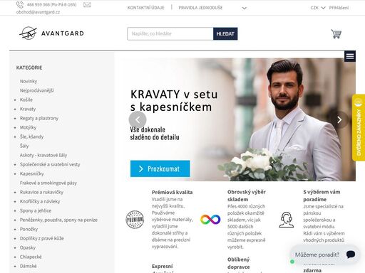 česká rodinná značka oblečení a doplňků avantgard. - jsme rodinná firma v.style cz s.r.o. a přes 20 let pro vás šijeme a vyrábíme originální košile, kravaty, vázanky, motýlky, šle / kšandy a ostatní doplňky pod značkou avantgard. od samého počátku jsme vsadili na nejvyšší kvalitu - výběr kvalitních látek, dokonalé…