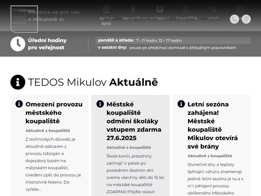 tedos mikulov spol. s r. o. provádí správu a údržbu nemovitostí, poskytování technických služeb, tepelné hospodářství, provádění staveb a jejich změn.