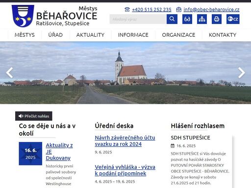 oficiální stránky obce běhařovice