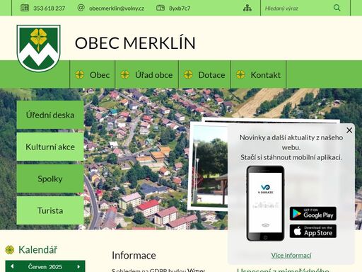 oficiální stránky obce merklín