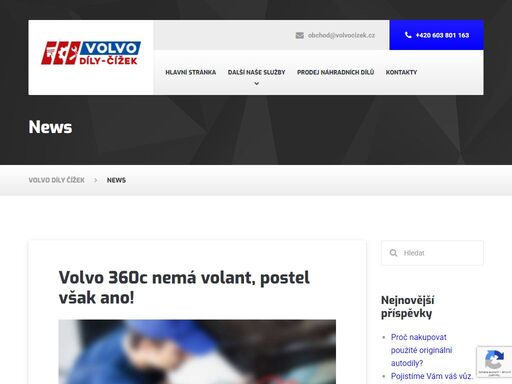 prodej náhradní použitých a nových dílu volvo.