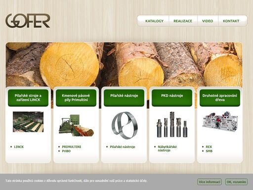 gofer - kmenová pásová pila, pilařské nástroje, pilařské technologie, servis pk, primultini, linck, cruing, mfls forezienne