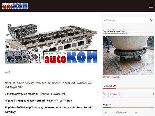 opravy hlav motorů, svařování hliníku, nerezu, litiny a zámečnické práce
