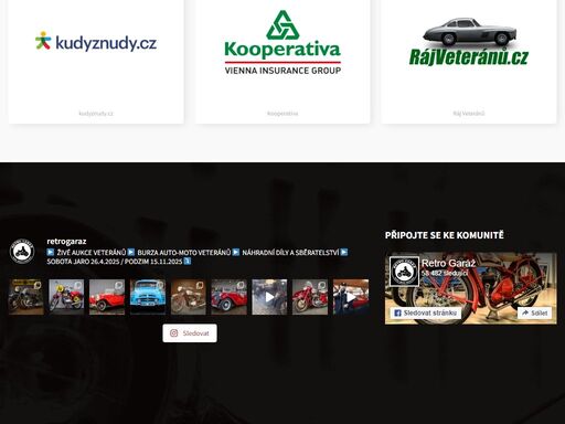 retro garáž je auto-moto veterán burza & prodejní výstava zaměřená na historická vozidla a vše co k nim patří. prostě akce pro milovníky auto-moto veteránů.
