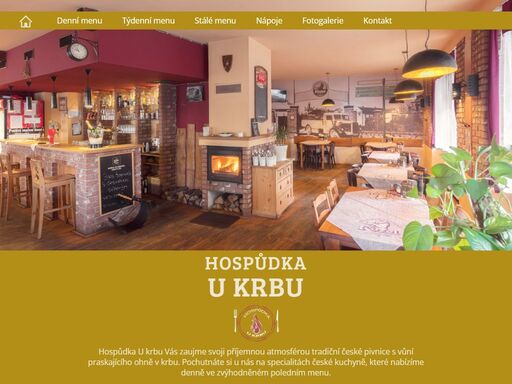hospůdka u krbu vás zaujme svoji příjemnou atmosférou tradiční české pivnice s vůní praskajícího ohně v krbu. pochutnáte si u nás na specialitách české kuchyně, které nabízíme i děnně ve zvýhodněném poledním menu. nabídka je rozšířena o velký výběr kvalitních českých vín. nově jsme pro vás také otevřeli sklepní prostor s kulečníkem a šipkami.