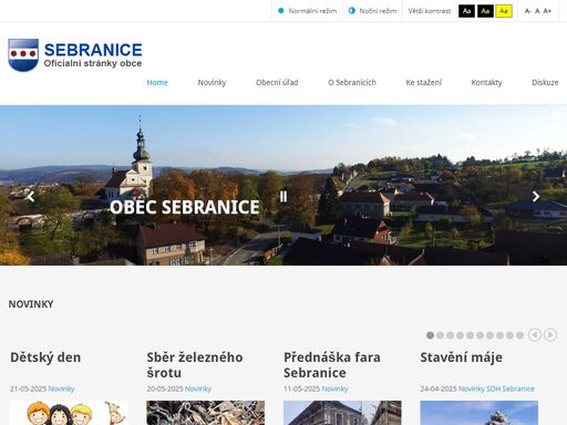 oficiální web obce sebranice