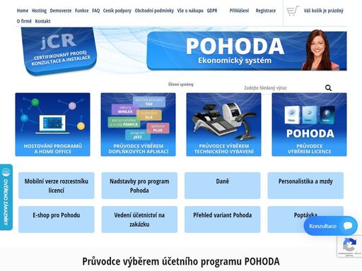 prodej a instalace účetních, skladových a mzdových programů pohoda a pamica | konzultace, školení, oborové úpravy | účtujte s přehledem a bezpečím vašich dat - jcr účetní systémy
