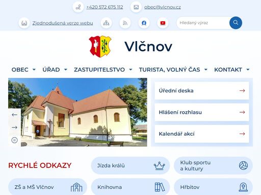 oficiální stránky obce vlčnov