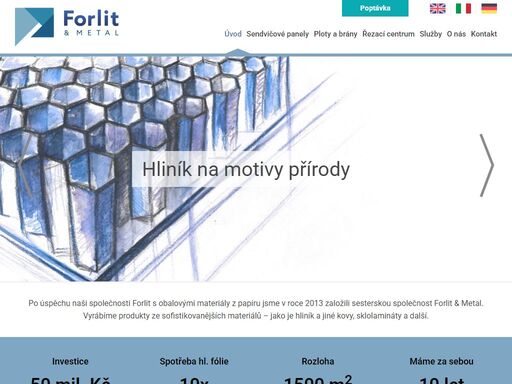 vyrábíme sendvičové panely s hliníkovou voštinou.