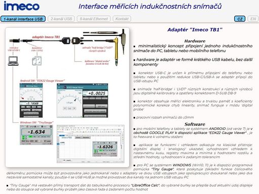 připojení měřicích indukčnostních snímačů délky do pc, plc, tabletu a mobilního
      telefonu, interface usb, ethernet a rs485, komunikace sériová, systémy s mnoha snímači.