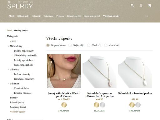 originální šperky z minerálů a pravých perel. kvalitní materiály a jedinečný design. možnost úpravy šperků na míru.