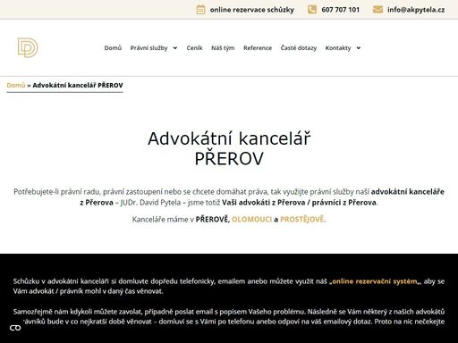 advokátní kancelář přerov judr. david pytela. jsme váš právník z přerova / advokát z přerova. kontaktujte nás.