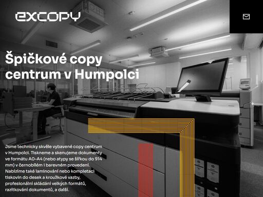 skvěle vybavené copy centrum v humpolci. tiskneme a skenujeme. formát a0–a4 (do šířky 914 mm). čb i barevně. kompletace, vazba, skládání, razítkování.