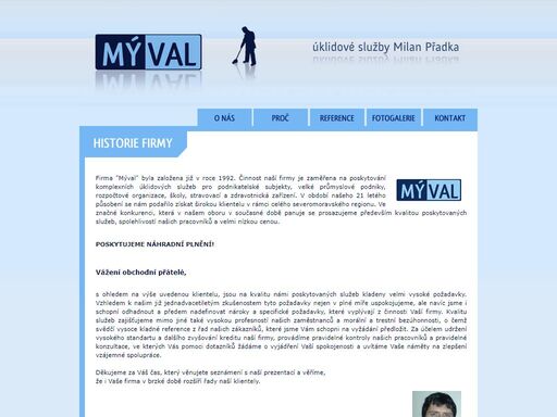 mýval - úklidové služby milan přadka, nový jičín