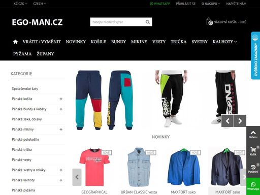 košile slim fit pro moderní muže, kteří chtějí vypadat neobyčejně. bundy, mikiny, trička, polokošile, kalhoty, kapsáče, rifle a další hezké oblečení.
