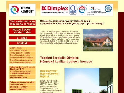 nabídka kvalitních výrobků dimplex v brně. tepelná čerpadla pro vytápění i samostatná tepelná čerpadla pro ohřev teplé vody, lokální rekuperace, akumulační kamna, konvektory, vzduchové clony  a další elektrické vytápění. předvedení zařízení i v provozu v národním stavebním centru, bauerova 10, brno.