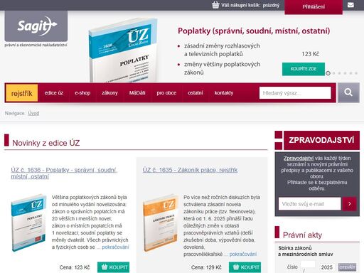 na těchto stránkách najdete informace z práva, daní a účetnictví. vybírat si můžete z 65 tématických oblastí - daně z příjmů, občanský zákoník, živnostenské podnikání atd.