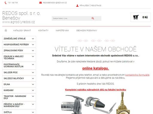 agrodíly redos- díly pro vaši zemědělskou techniku nabízíme díly pro sklizeň píce, hydrauliku, fekální techniku, zpracování půdy a hospodářské potřeby.