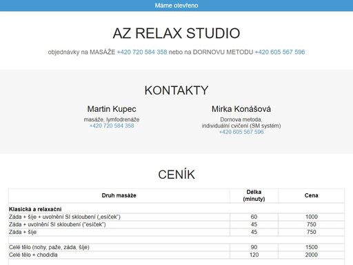masážní salón u zastávky metra skalka. 