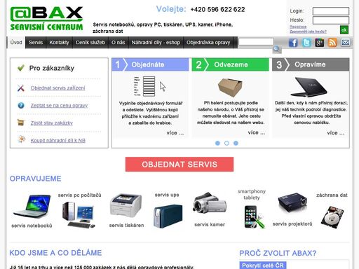 abax - servis notebooků, opravy pc počítačů, servis tiskáren, opravna ups, kamer, iphone, ipad, záchrana dat, obnova dat.